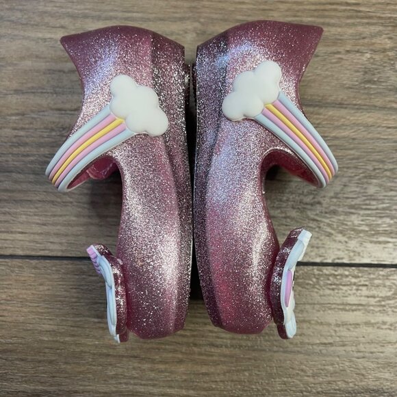 Mini Melissa Mini Ultragirl Unicorn Mary Janes Baby Girls 5 Pink Sparkling NEW - Picture 3 of 10